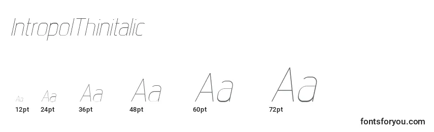IntropolThinitalic Font Sizes