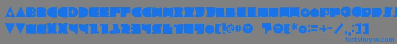 Fonte LfChildsplay – fontes azuis em um fundo cinza