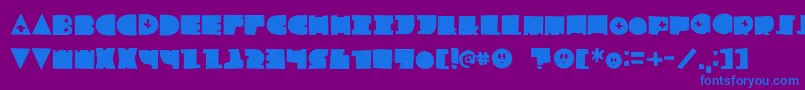 fuente LfChildsplay – Fuentes Azules Sobre Fondo Morado