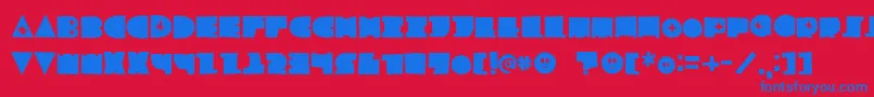 LfChildsplay Font – Blue Fonts on Red Background