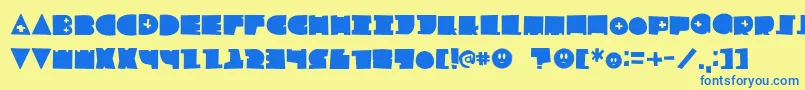 Шрифт LfChildsplay – синие шрифты на жёлтом фоне