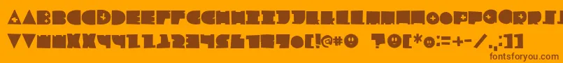 フォントLfChildsplay – オレンジの背景に茶色のフォント