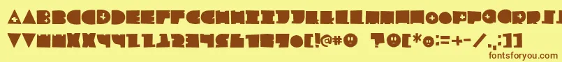 LfChildsplay Font – Brown Fonts on Yellow Background