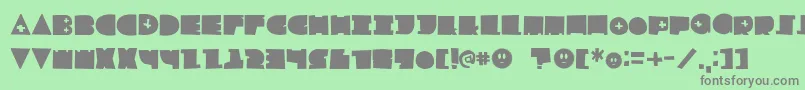Weitere Informationen zur LfChildsplay-Schriftart LfChildsplay-Schriftart – Graue Schriften auf grünem Hintergrund