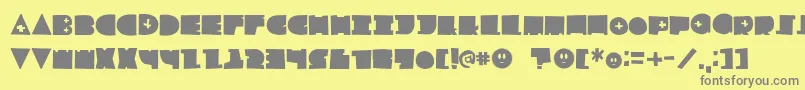 LfChildsplay-Schriftart – Graue Schriften auf gelbem Hintergrund