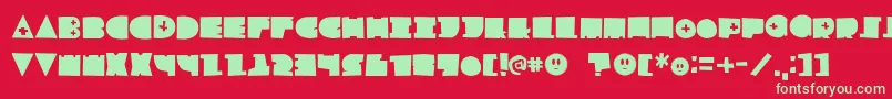 LfChildsplay Font – Green Fonts on Red Background