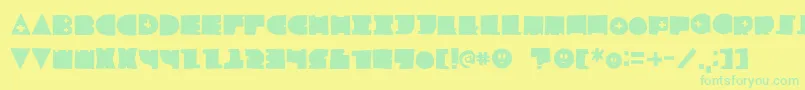 LfChildsplay-Schriftart – Grüne Schriften auf gelbem Hintergrund