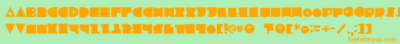 LfChildsplay Font – Orange Fonts on Green Background