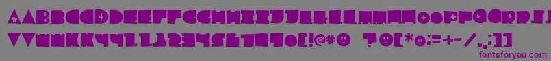 LfChildsplay-Schriftart – Violette Schriften auf grauem Hintergrund