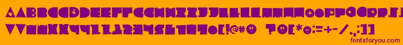 LfChildsplay-fontti – violetit fontit oranssilla taustalla