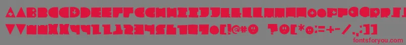 LfChildsplay Font – Red Fonts on Gray Background