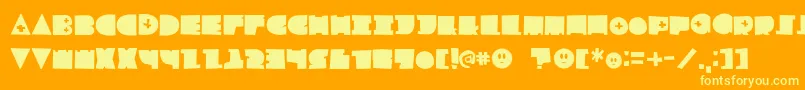 フォントLfChildsplay – オレンジの背景に黄色の文字