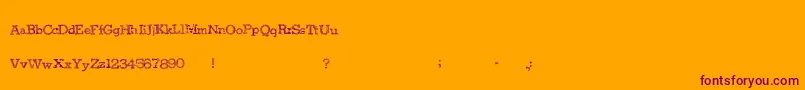 Czcionka Juicyboxes – fioletowe czcionki na pomarańczowym tle