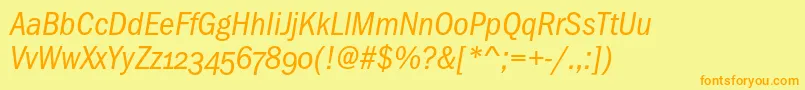 FranklingothicbookcondoscItalic Font – Orange Fonts on Yellow Background