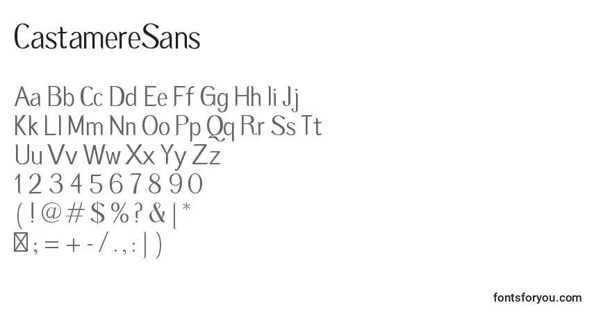 Schriftart CastamereSans – Alphabet, Zahlen, spezielle Symbole