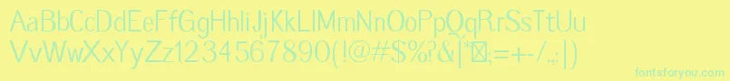 Fonte CastamereSans – fontes verdes em um fundo amarelo
