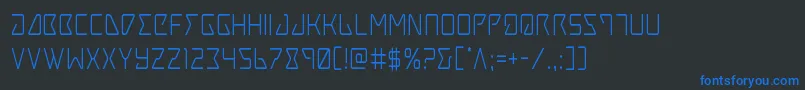 Tracercond Font – Blue Fonts on Black Background