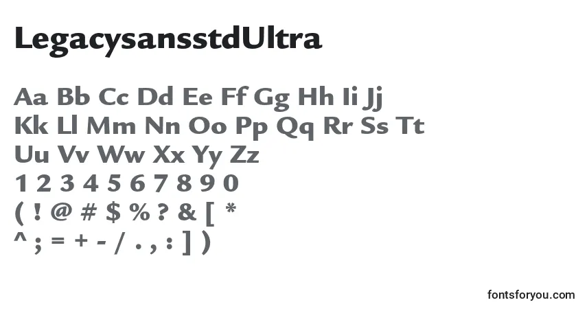 Шрифт LegacysansstdUltra – алфавит, цифры, специальные символы