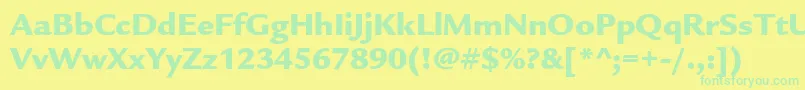 LegacysansstdUltra Font – Green Fonts on Yellow Background