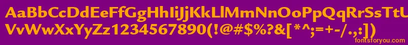 LegacysansstdUltra Font – Orange Fonts on Purple Background