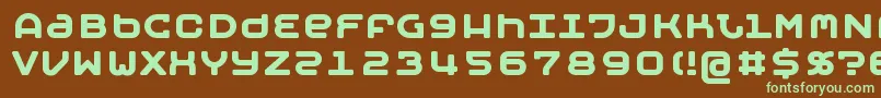 MobyBold-fontti – vihreät fontit ruskealla taustalla