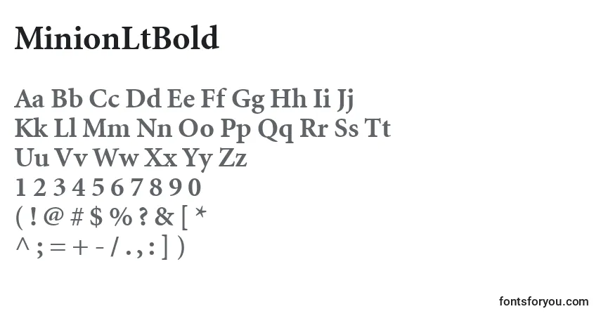 Шрифт MinionLtBold – алфавит, цифры, специальные символы