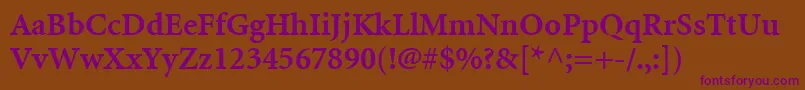 MinionLtBold Font – Purple Fonts on Brown Background