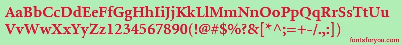 MinionLtBold Font – Red Fonts on Green Background