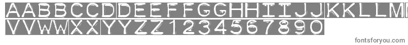 Dymofontinvers-fontti – harmaat kirjasimet valkoisella taustalla