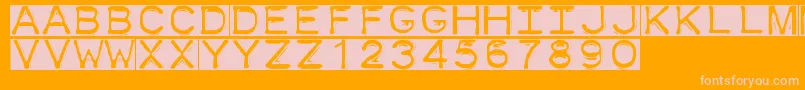 Dymofontinvers Font – Pink Fonts on Orange Background