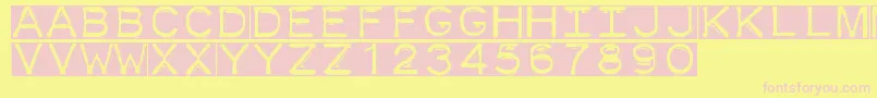 Dymofontinvers-fontti – vaaleanpunaiset fontit keltaisella taustalla