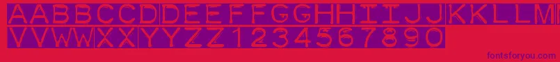 Dymofontinvers Font – Purple Fonts on Red Background