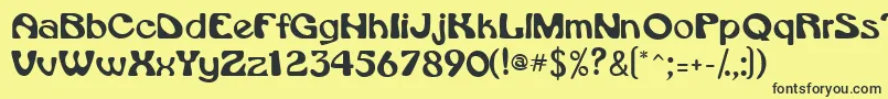 Vroomssk Font – Black Fonts on Yellow Background