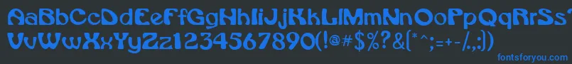 Vroomssk Font – Blue Fonts on Black Background