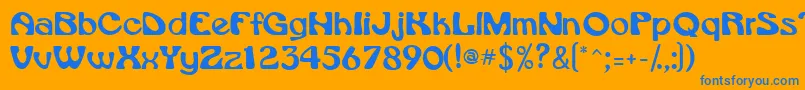 Шрифт Vroomssk – синие шрифты на оранжевом фоне