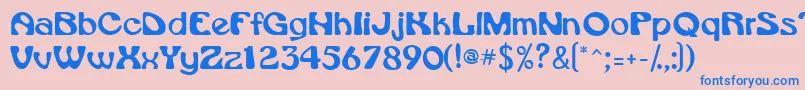 Vroomssk Font – Blue Fonts on Pink Background