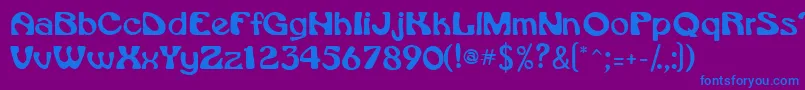 Vroomssk Font – Blue Fonts on Purple Background