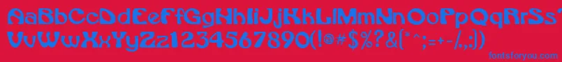 Vroomssk Font – Blue Fonts on Red Background