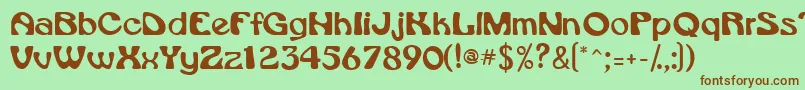 Vroomssk Font – Brown Fonts on Green Background