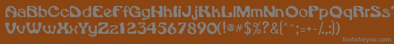 Vroomssk-Schriftart – Graue Schriften auf braunem Hintergrund