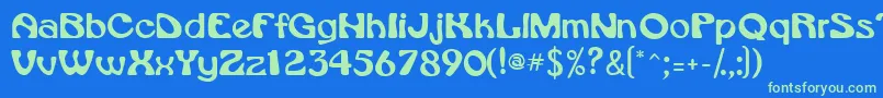 Vroomssk Font – Green Fonts on Blue Background