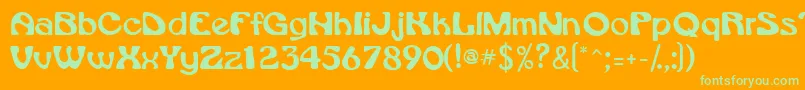 Vroomssk Font – Green Fonts on Orange Background