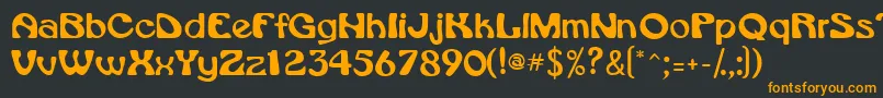 フォントVroomssk – 黒い背景にオレンジの文字