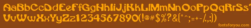 Vroomssk Font – Orange Fonts on Brown Background
