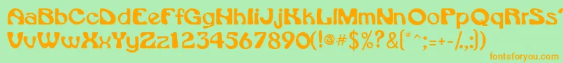 Vroomssk Font – Orange Fonts on Green Background