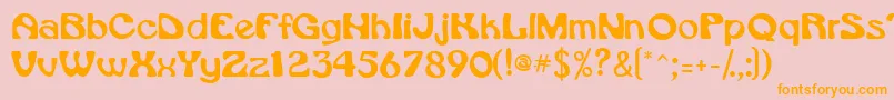 Vroomssk Font – Orange Fonts on Pink Background