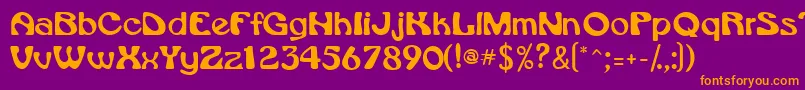 Vroomssk Font – Orange Fonts on Purple Background