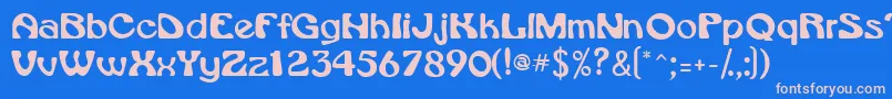 Vroomssk Font – Pink Fonts on Blue Background