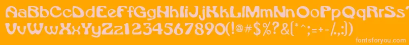 Vroomssk Font – Pink Fonts on Orange Background