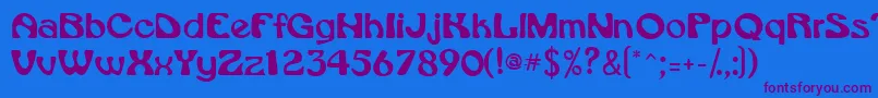 Vroomssk Font – Purple Fonts on Blue Background